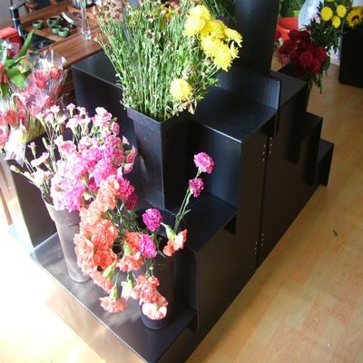 Frische Blumen-Ausstellungsstand des Schwarz-5mm Corflute für Hausgarten