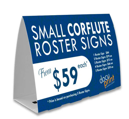 PP Corrugated Plastic Roster Sign Offering Custom Size Colour and Thickness for Tailored Business Advertising and Displays